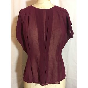 Chiffon short dolman sleeve top